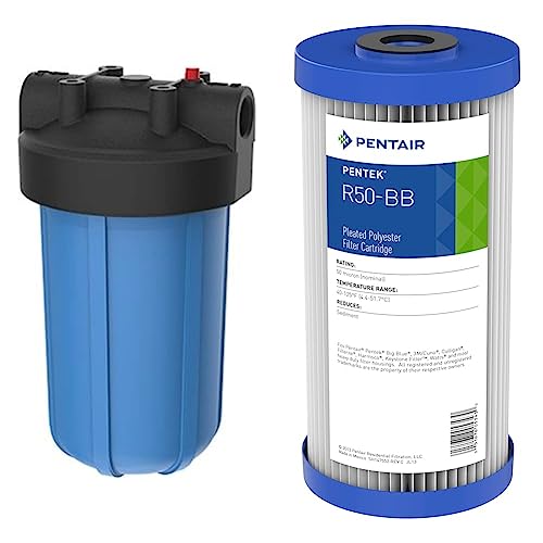 Pentair Pentek Big Blue Filter Housing and Sediment Water Filter Bundle | R50-BB
