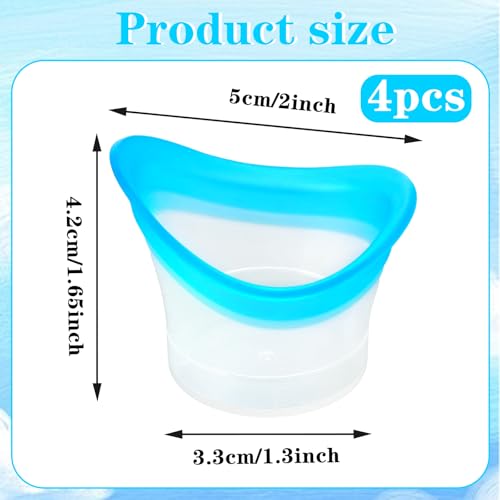 image for Ptwola 4 Pcs Silicone Eye Wash Bath Cups Portable Plastic Measuring Cl