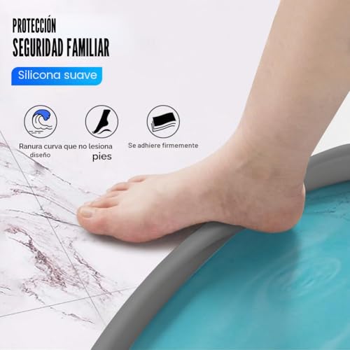 Miniatura 3 de Xiaozhifu Barrera Agua 2m, Barrera De Agua Para Ducha Autoadhesiva, Perfil Silicona Ducha, Barrera Agua Ducha Plegable Borde Plato Ducha Para Ducha, Baño, Cocina Gris 2 3cm