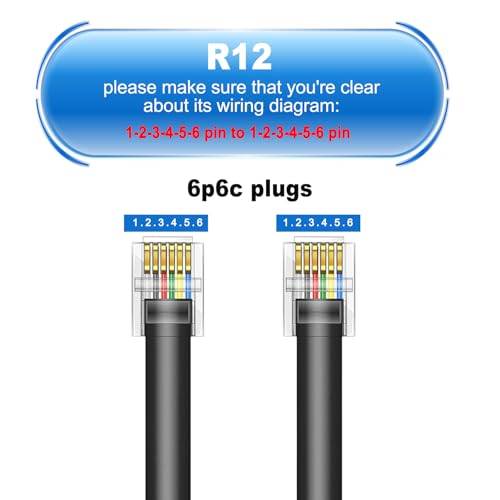 Cable RJ12 6P6C recto macho a macho para telfono y datos 4 uds 3