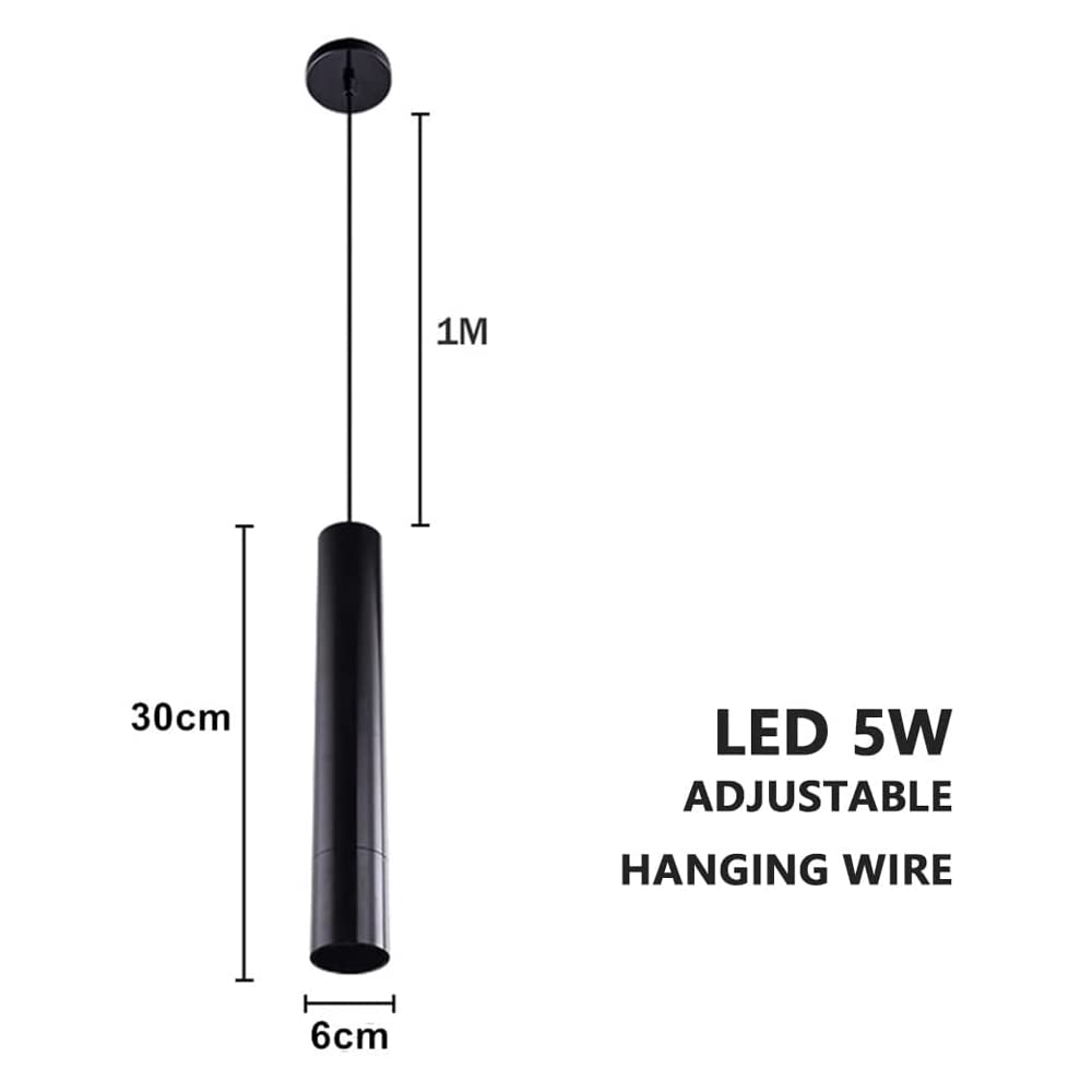 Lampa wisząca LED 5W Nordic długa rurka wisząca lampa kuchenna sufitowa lampa wisząca energooszczędna rura cylindryczna przemysłowy regulowany żyrandol na ladę barową Interesting
