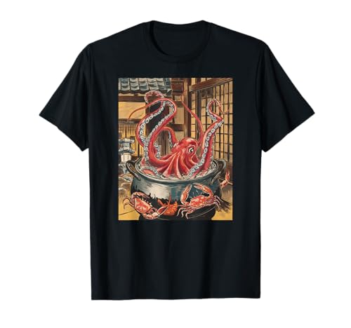 Japanese Art Octopus Kyosai Vintage Japan Artwork T-Shirt