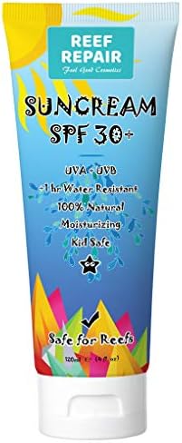 Reef Safe Sunscreen SPF 30+ All Natural, Water Resistant, Moisturizing, Biodegradable, Broad Spectrum UVA/UVB Coral Friendly Mineral Suncream from Reef Repair 4 fl. Oz