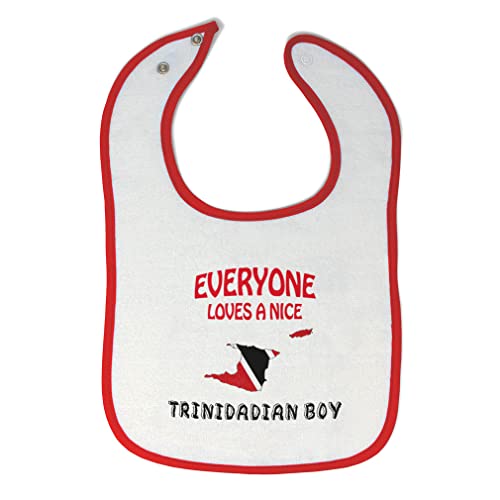 Toddler & Baby Bibs Burp Cloths Everyone Loves A Nice Everyone Loves Nice Trinidadian Boy Trinidad Tobago Cotton Baby Items for Baby Girl & Boy White Red Design Only