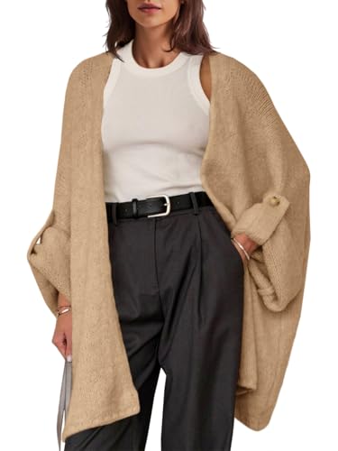 Image of Saodimallsu Womens Oversized Long Cardigan Sweaters Casual Open Front Chunky Knit Slouchy Fall Trendy Sweater Coats