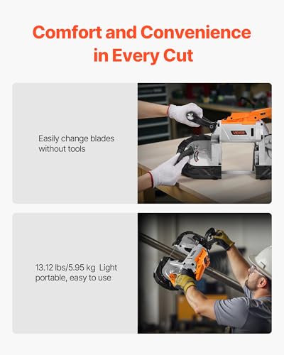 image for VEVOR 20V Portable Band Saw, 5 in Deep Cut, 360W Cordless Compact Band