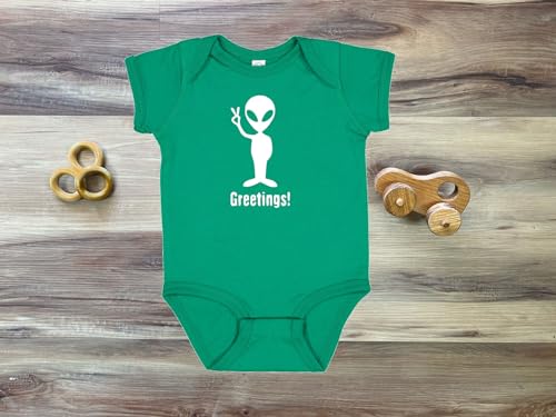 Greetings Alien Baby Bodysuit, Kids Soft, and Short Sleeve Cotton Bodysuit, Newborn Baby Girl & Boy Gift3