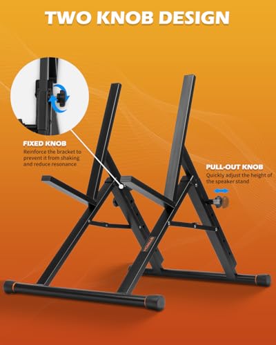 Image of STRICH Amp Guitar Stand, High Profile Guitar Combo Speaker Stand, Tilt Back Folding Amplifier Stand, Fully Collapsible, Black, SAT-03