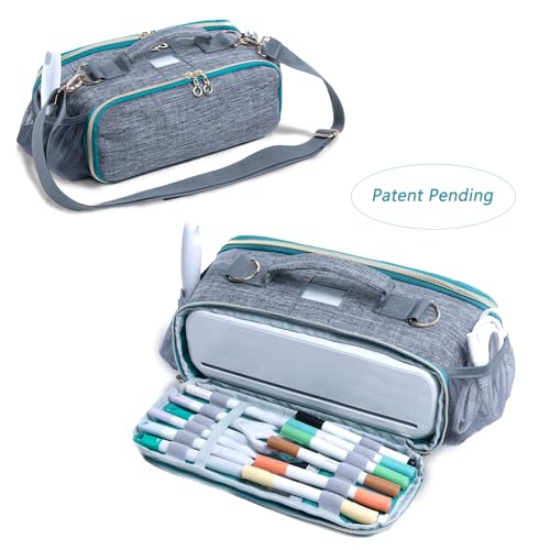 IMAGINING Carrying Case Compatible with Cricut Joy Xtra, Cricut Joy Xtra Carrying Bag with Pockets for Cricut Accessories, Cricut Tools, Front and Back Side Full Open