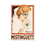 NKALFGH Leinwandposter im Stil der 1920er Jahre, französisches Kabarett, Art-Deco, Paris, Theater, Schlafzimmer, Dekoration, Landschaftsdekoration, Geschenk, 30 x 45 cm