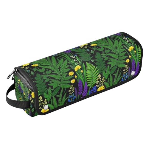 2-in-1 Curling Iron Travel Case and Heat Resistant Mat Curling Iron Travel Holder Storage Bag for Straightener Flat Hair Dryer Botanical Fern Foliage Berry Trave Case for Women miniatura 1