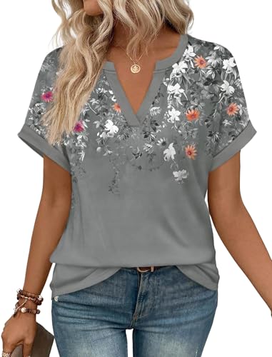 Image of WIHOLL Womens Blouses Spring Tops Short Sleeve Shirts Dressy Casual Summer Vacation Fashion Clothing 2026