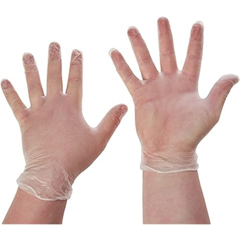 Ambitex 889269 V5201 Series Latex Free Clear Vinyl Gloves Medium 100/Box Cover