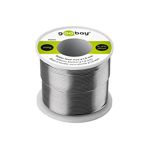 Goobay 40845 lödtenn blyfri; ø 1,0 mm, 250 g märkeslödtenn med en silverhalt (Ag) på 0, 3%