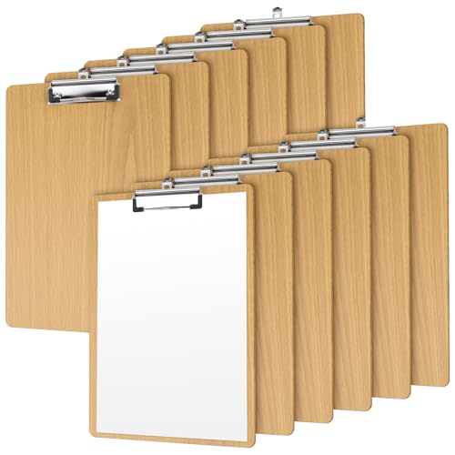 Porte-Blocs A4 en Bois avec Pince Métallique : Support Porte-Documents Bureau