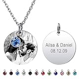 💝 【 12 GEBURTSSTEINE 】 - Am runden Anhänger hängt ein Geburtsstein. Die 12 Geburtssteine repräsentieren jeweils 12 Monate. Sie haben unterschiedliche Bedeutungen. Sie können den am besten geeigneten Geburtsstein auswählen, der Ihr Persönlichkeitsmerkmal zeigt.