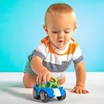 Bright Starts Oball Easy Grasp Rattle & Roll Toy Sports Car BPA-Free Infant Crawling Toy, 1 Pack, Age 3 Months and up, Blue/Green - Image 4