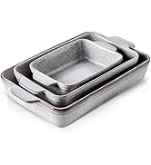 KOOV Bakeware Set, Ceramic Baking Dish Set, Rectangular Casserole Dish Set, lasagna Pan, Baking P...