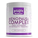 Integratore Menopausa Completo 180 Capsule PiùLife, 3 Al Giorno, Vampate, Stanchezza Fisica Mentale, Relax, Gonfiore Addominale, Con Dioscorea Villosa, Salvia Menopausa, Passiflora, Trifoglio Rosso