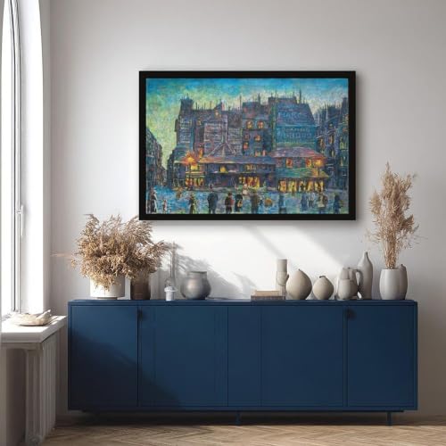 Toile Paris Rue Animée Maximilien Luce pour sublimer un mur blanc vide - 4