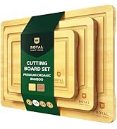 Wooden Cutting Boards for Kitchen Meal Prep & Serving - Bamboo Wood Cutting Board Set - Charcuter...