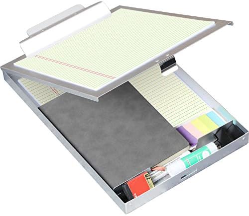 ROCOFF Metal Clipboard with Storage - Letter Size Aluminum Clipboards, Heavy Duty Storage Clipboard - Great for Office, Jobsite or Classroom, Single Compartment