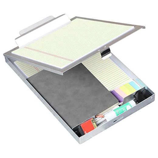 ROCOFF Metal Clipboard with Storage - Letter Size Aluminum Clipboards, Heavy Duty Storage Clipboard - Great for Office, Jobsite or Classroom, Single Compartment