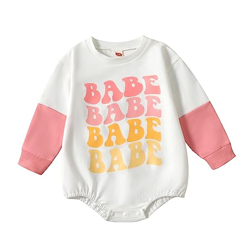 JLKGICF Baby Boy Girl Sweatshirts Clothes Pocket Crew Neck Long Sleeve Newborn Infant Bubble Rompers Fall Winter Onesie (PinkQ4, 0-3 Months)