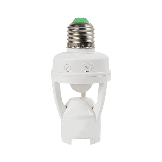 UAIAGM Light Socket Adapter, Screw-in Motion Sensor Bulb Holder for Indoor/Outdoor Use - Automatic Light Control for Existing E26/E27 Bulbs - Perfect for Basement, Garage, Outdoor Lighting