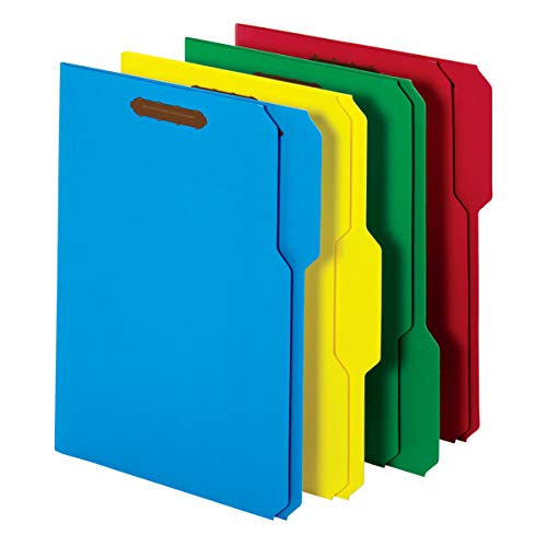 Office Depot Brand File Folders with 2 Fasteners, 1/3 Tab, Letter Size, Assorted Colors, Pack of 50