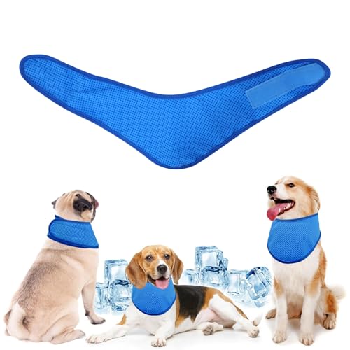Dog Cooling Bandana Breathable Pet Cooling Collar for dogs Instant Cooling Neck Wraps Ice Scarf for Summer (Blue S)