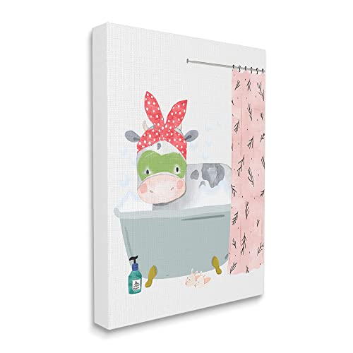 Image of Stupell Industries Children's Farm Cow Bath Tub Bunny Slippers Bathroom, Design by Erica Billups