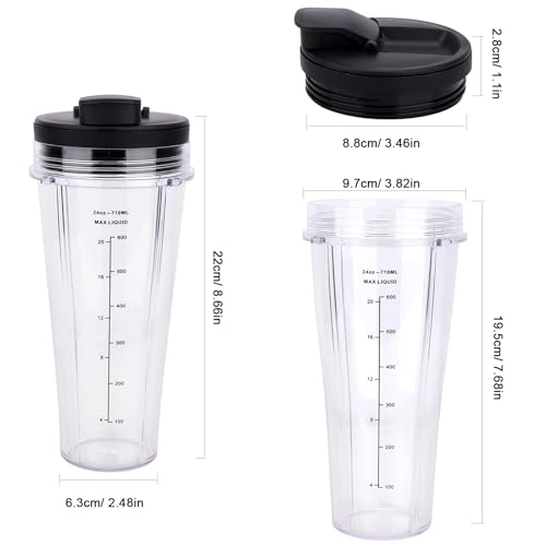 Gobelets de rechange Ninja 710ml avec couvercles pour mixeurs BN750EU BN800EU