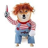 FINGOOO ハロウィン 犬 コスチューム 猫 服 コスプレ 仮装 衣装 ペット 小型犬 中型犬 大型犬 変身 チャッキー (Chucky, S)