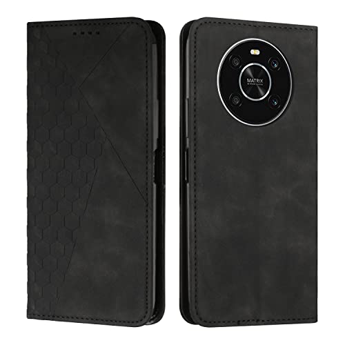 KOUYI Kompatible mit Huawei Honor X9 Hülle, Retro Premium PU Leder Weich TPU Klapphülle Kartenfächer Magnetic Standfunktion Flip Wallet Shockproof Handyhülle (Schwarz)