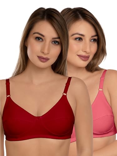 Image of Daisy DEE Women's Cotton Seamed Non-Wired Regular Straps Full Coverage Non-Padded Bra - NSHTL