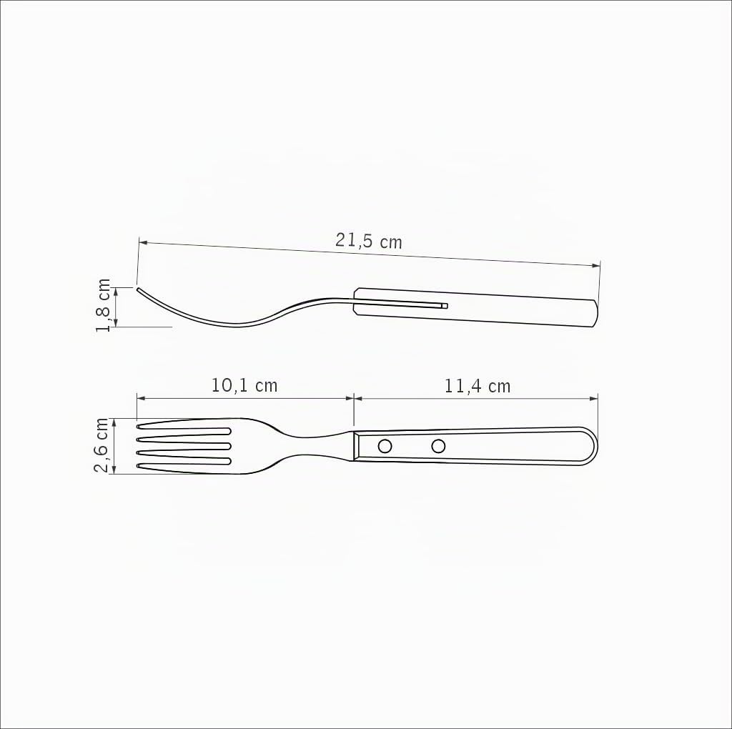 Tramontina Steakgabel Set Jumbo, 6-teiliges Set, rostfreier Edelstahl, Holzgriff FSC-zertifiziert, spülmaschinenfest, Tafelgabeln…