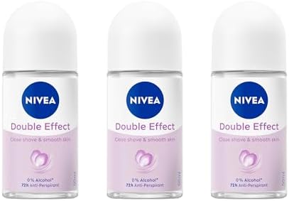 NIVEA Double Effect Anti-Perspirant Roll-on Deodorant 50ml | With Avocado Extract | 72-Hour Sweat Protection | Skin-Caring Formula for Smooth Underarms | Refreshing Sweet Fragrance (Pack of 3)