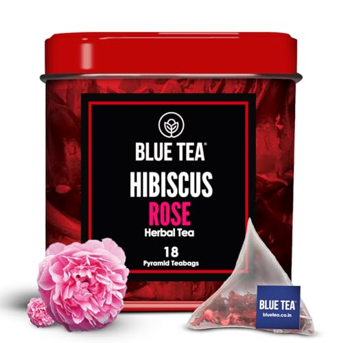 BLUE TEA - Hibiscus Rose Tea - 18 Tea Bags - Plant Based | SKIN G...