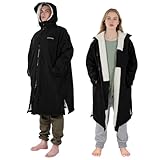 Donfri Winter Warm Swim Parka Men Women Youth Waterproof Windproof, Swimm Coat with TPU & Sherpa Lined, Hooded Changing Robe Surf Poncho
