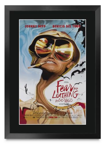 Image of HWC Trading Fear and Loathing in Las Vegas 1998 Johnny Depp Gifts Printed Poster Signed Autograph Picture for Movie Memorabilia Fans - A3 Framed (ID-012839)