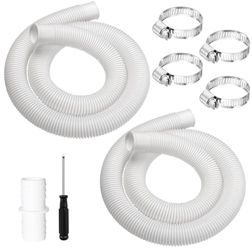 2 Stück Poolschlauch 32mm,150cm Saugschlauch,Schwimmbadschlauch 32 mm,Schlauch für Poolpumpe,Poolpumpe schlauch mit 4 Stück Sicherungsclip Und 1 Stück Schlauchverbinder