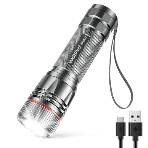 WdtPro Rechargeable Flashlights High Lumens, 1 Pack 10H Long Lasting Super Bright EDC Flashlights...