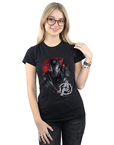 Marvel Women's Avengers Endgame War Machine Brushed T-Shirt Black Large