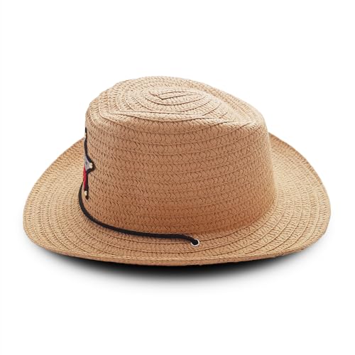 Image of VRITRAZ Kids Straw Hat for Baby Boys & Girls | Printed Summer Sun Hat, Woven Wide Brim Beach Cap, Lightweight Breathable Holiday Travel Picnic Outdoor Fancy Dress Fashion Hat for Children & Toddler