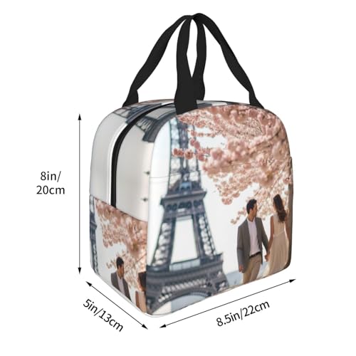 Langhbozdp Boîte à déjeuner isotherme réutilisable avec motif Tour Eiffel Paris pour adulte pour homme et femme pour le travail, le pique-nique – vue 4