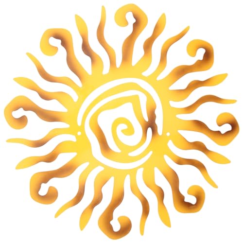 Cabilock Decoración de pared de sol de metal 3D: colgante para salón, figuras decorativas de pared, objeto de hierro,...