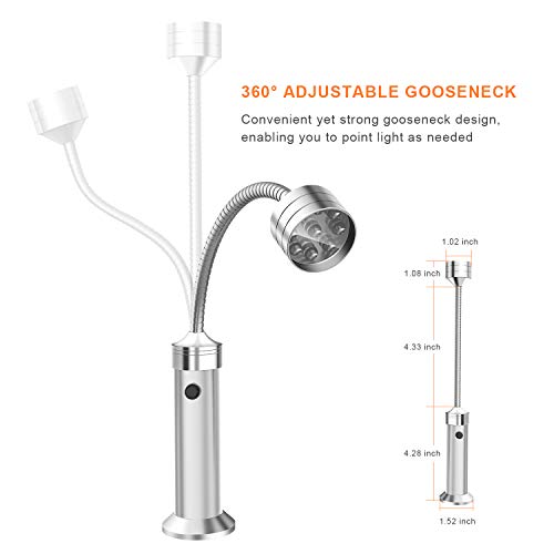 FIREOR Barbecue Grill Light Magnetic Base Super-Bright LED BBQ Lights 360 Degree Flexible Gooseneck, Weather Resistant, Batteries Included Weber Grilling Traeger Pit Boss Pellet Accessories Pack of 2 - Thumbnail 3