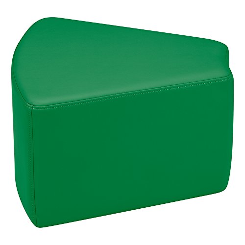 Image of Sprogs 12 inch H Structured Wedge Stool -Flexible Modular Collaborative Soft Seating for Office, Home, Lounge and School Classrooms with Durable Frame & Set of 6 inch Legs Add-on -Green