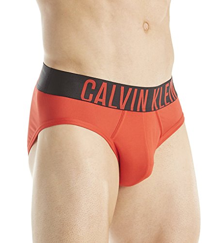 Calvin Klein Men's Underwear Intense Power Micro Hip Briefs, Risk Red, Medium